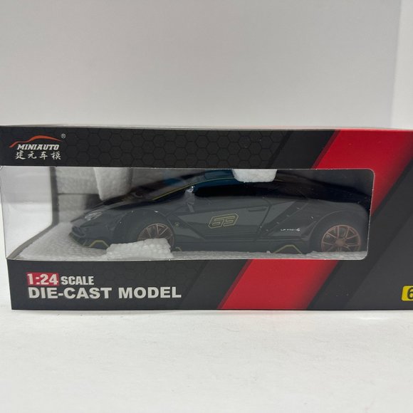 1:24 Lamborghini Centenario Diecast With Headlight & Taillight LED Black - Picture 9 of 9